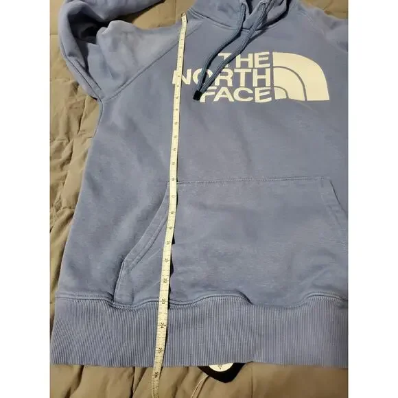 The North Face Hoodie Womens Small Blue Pullover Logo Sweatshirt Kangaroo Pocket - Picture 8 of 15